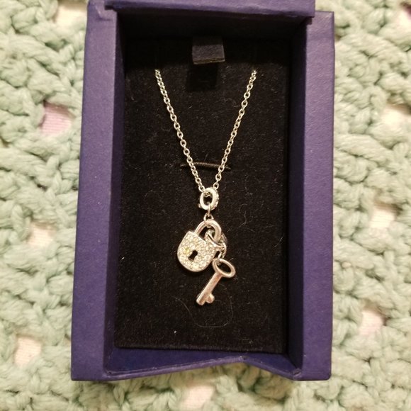 Swarovski Lock and Key Necklace - Picture 1 of 3